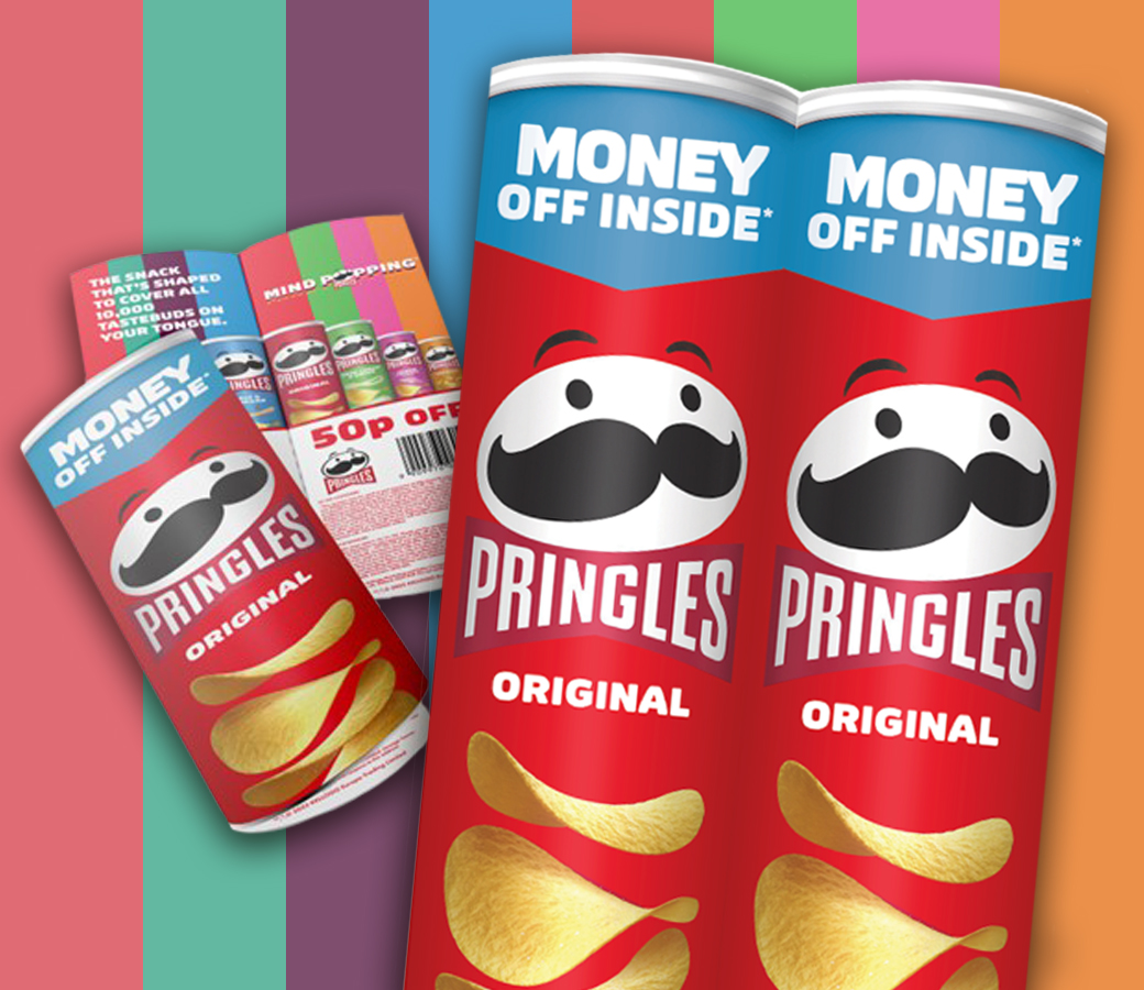 3 Pringles cans with vouchers