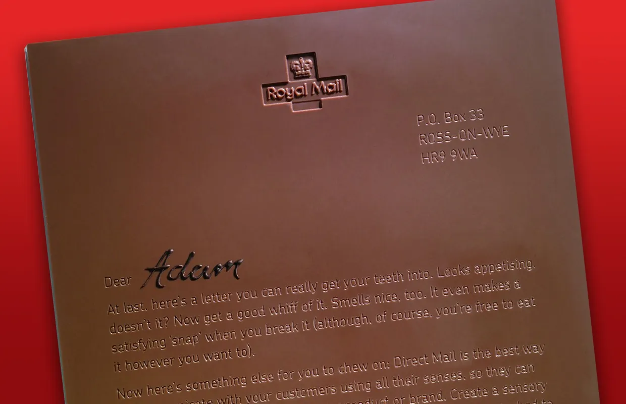 Royal mail chocolate letter