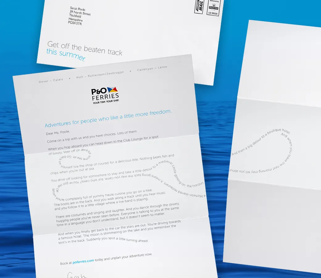 P&O ferries marketing letter