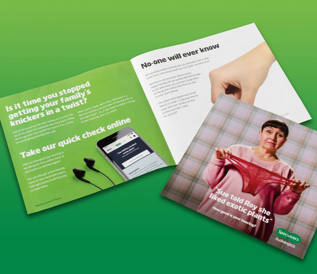 Printed marketing leaflets - green background